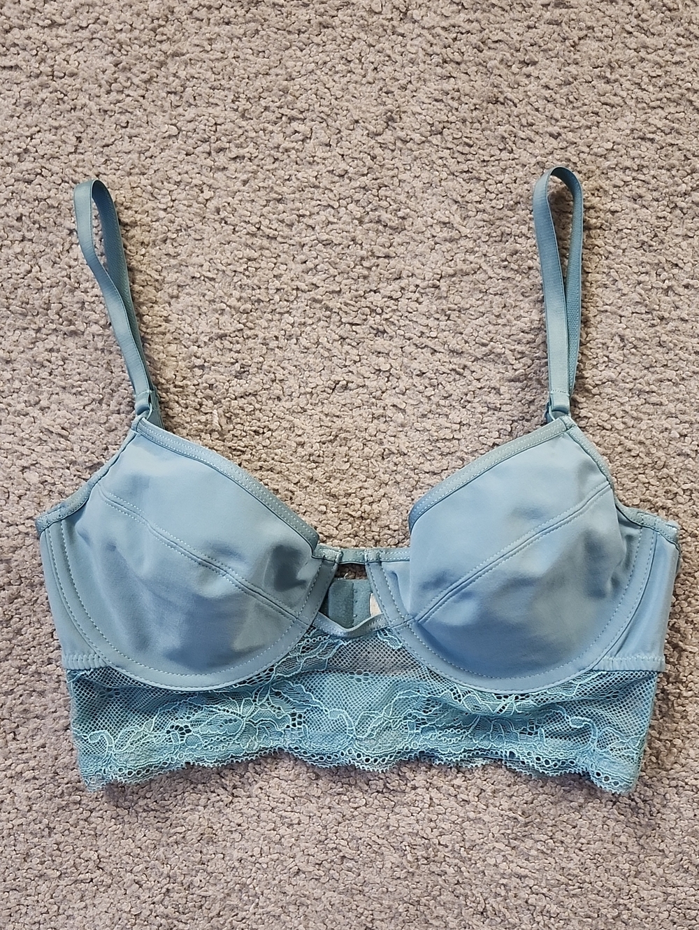 Free People Light Blue Lace-Trim